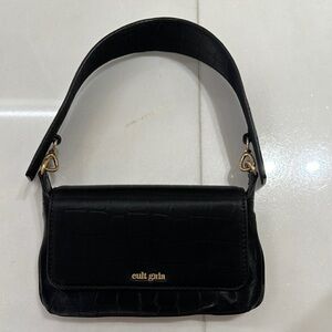 Vintage Cult Gaia Black Croc-Embossed Women's Bag
